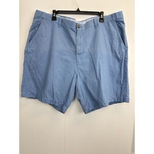 Croft & Barrow The Linen‎ Blend Short Mens 42 Blue Flat Front Comfort Waistband